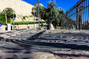 Kudüs İsrail 09 Haziran 2018 zemin seviyesine öğleden sonra Kudüs'ün sokak görünümü