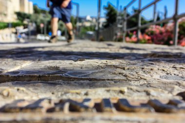 Kudüs İsrail 09 Haziran 2018 zemin seviyesine öğleden sonra Kudüs'ün sokak görünümü