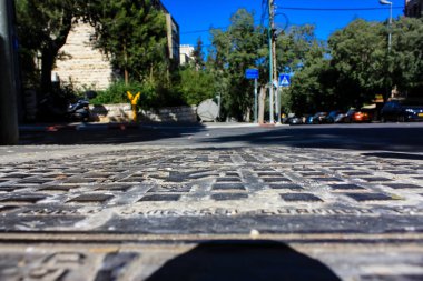 Kudüs İsrail 09 Haziran 2018 zemin seviyesine öğleden sonra Kudüs'ün sokak görünümü