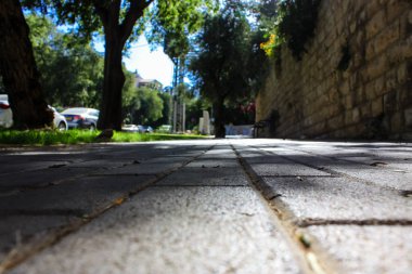 Kudüs İsrail 09 Haziran 2018 zemin seviyesine öğleden sonra Kudüs'ün sokak görünümü