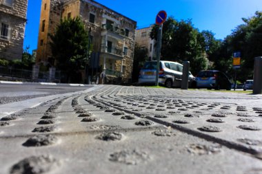 Kudüs İsrail 09 Haziran 2018 zemin seviyesine öğleden sonra Kudüs'ün sokak görünümü