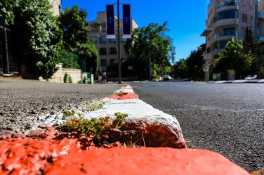 Kudüs İsrail 09 Haziran 2018 zemin seviyesine öğleden sonra Kudüs'ün sokak görünümü