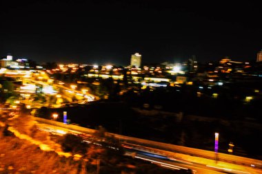 Kudüs İsrail Kudüs'ün 22 Haziran 2018 eski şehrin dış duvarına geceden panoramik görünüm