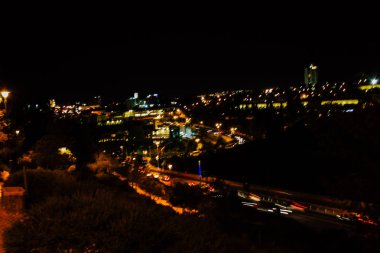 Kudüs İsrail Kudüs'ün 22 Haziran 2018 eski şehrin dış duvarına geceden panoramik görünüm