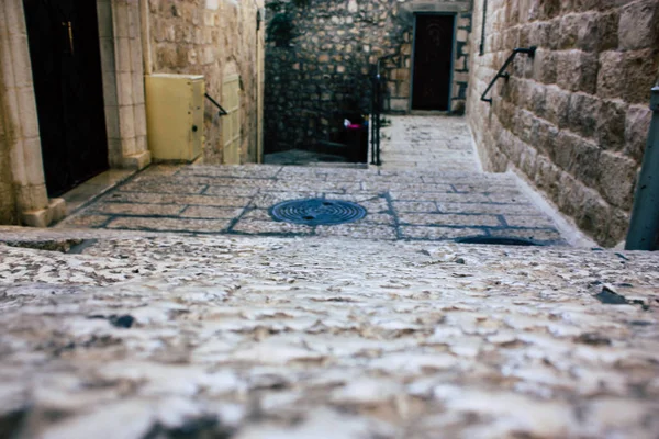 耶路撒冷以色列2018年6月09日在下午从地面看耶路撒冷老城的街道 — 图库照片