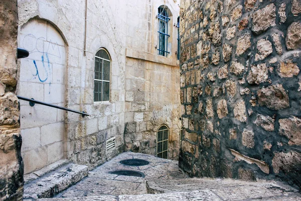 耶路撒冷以色列2018年6月09日在下午从地面看耶路撒冷老城的街道 — 图库照片