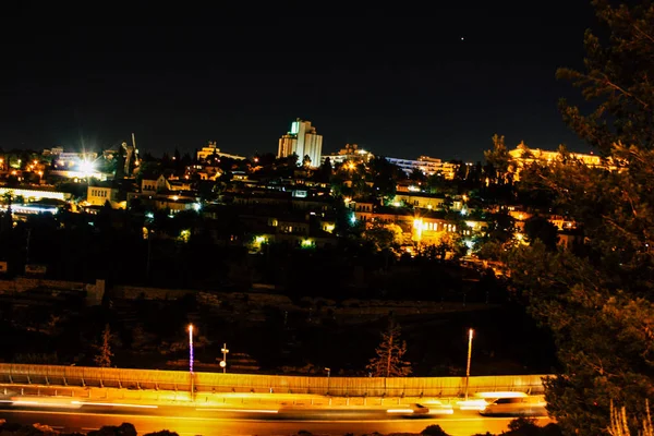 Jérusalem Israël Juin 2018 Vue Panoramique Jérusalem Dans Nuit Depuis — Photo