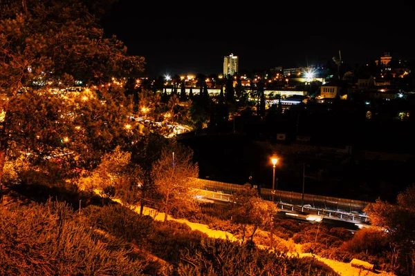 Jerusalem Israel Juni 2018 Blick Auf Jerusalem Der Nacht Von — Stockfoto