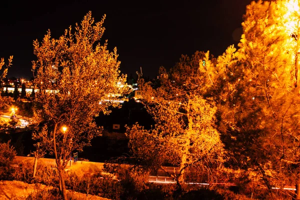 Jérusalem Israël Juin 2018 Vue Panoramique Jérusalem Dans Nuit Depuis — Photo