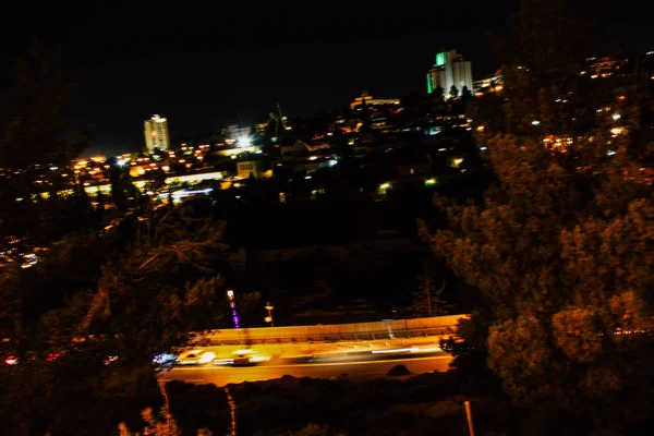 Jerusalén Israel Junio 2018 Vista Panorámica Jerusalén Noche Desde Muro — Foto de Stock