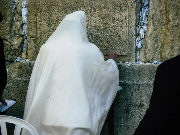 Izrael Jeruzalém Červen 2018 Pohled Neznámých Lidí Modlí Přední Západní — Stock fotografie