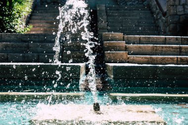 Teddy park bahçe ve Çeşme Kudüs İsrail görünümü