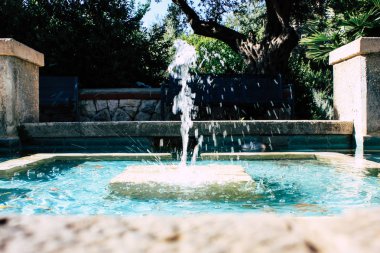 Teddy park bahçe ve Çeşme Kudüs İsrail görünümü