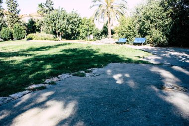 Teddy park bahçe ve Çeşme Kudüs İsrail görünümü