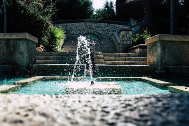 Teddy park bahçe ve Çeşme Kudüs İsrail görünümü