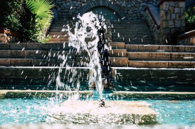 Teddy park bahçe ve Çeşme Kudüs İsrail görünümü