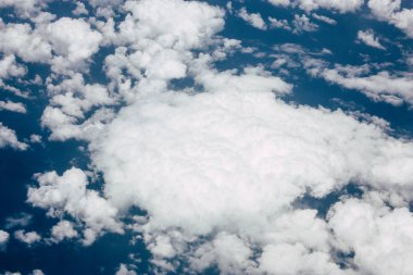 öğleden sonra 10.000 feet irtifada Akdeniz'in havadan görünümü