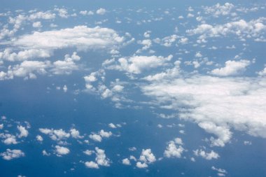 öğleden sonra 10.000 feet irtifada Akdeniz'in havadan görünümü