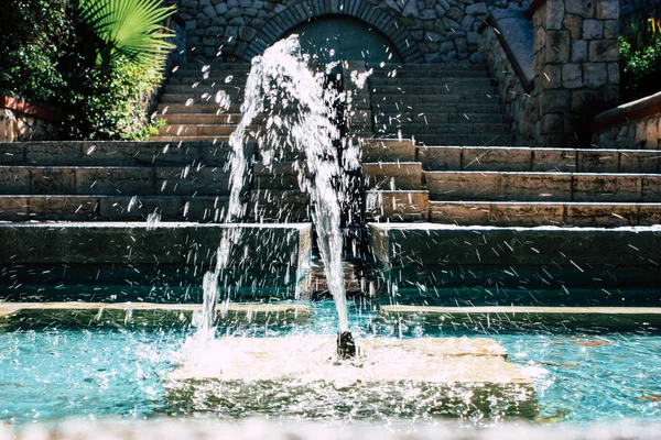 Utsikt Över Teddy Park Trädgård Och Fontän Jerusalem Israel — Stockfoto