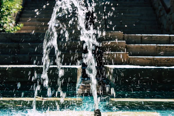 Utsikt Över Teddy Park Trädgård Och Fontän Jerusalem Israel — Stockfoto