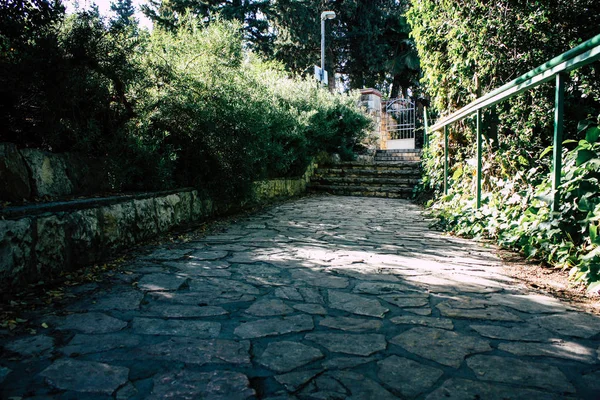 Vista Para Jardim Parque Teddy Fonte Jerusalém Israel — Fotografia de Stock
