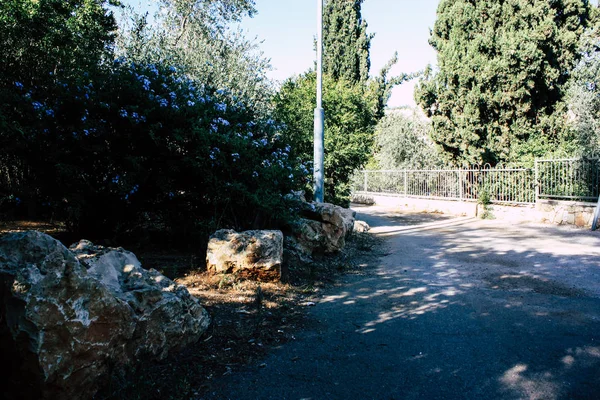 Teddy park bahçe ve Çeşme Kudüs İsrail görünümü