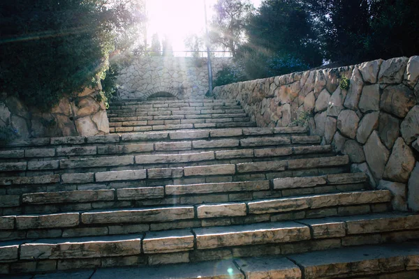 Teddy park bahçe ve Çeşme Kudüs İsrail görünümü