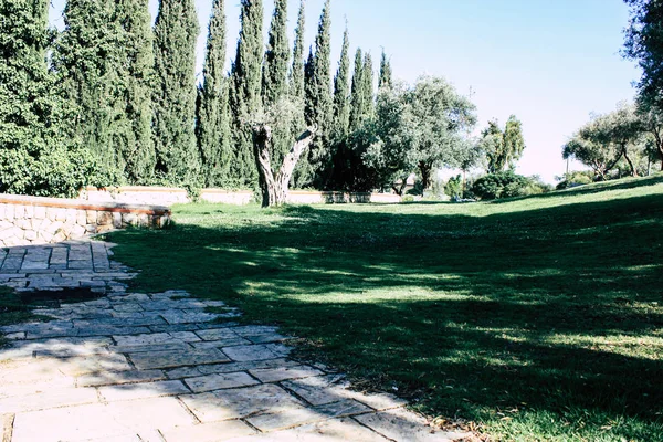 Teddy Park Bahçe Çeşme Kudüs Srail Görünümü — Stok fotoğraf