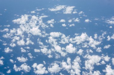 öğleden sonra 10.000 feet irtifada Akdeniz'in havadan görünümü