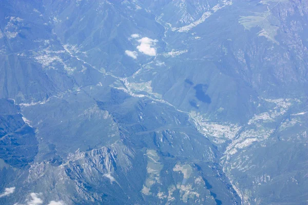 Vista Aérea Maciço Mont Blanc Entre França Itália 000 Pés — Fotografia de Stock