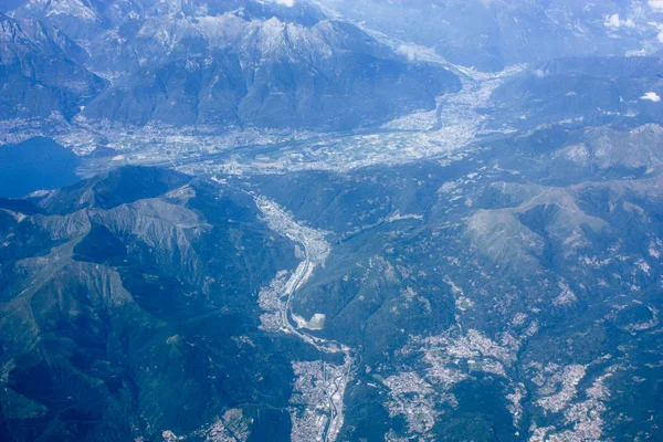 Vista Aérea Del Macizo Del Mont Blanc Entre Francia Italia — Foto de Stock