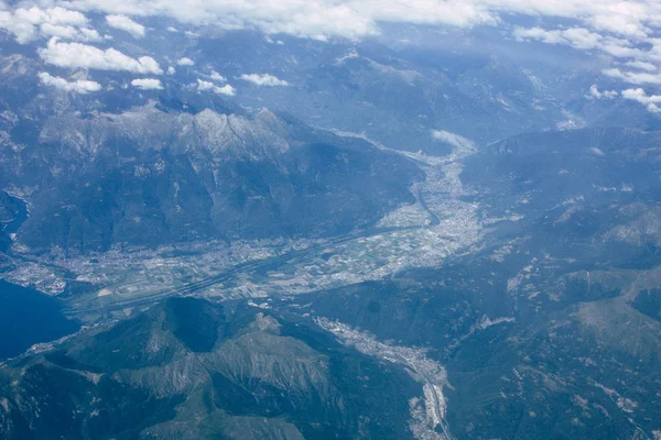 Vista Aérea Maciço Mont Blanc Entre França Itália 000 Pés — Fotografia de Stock