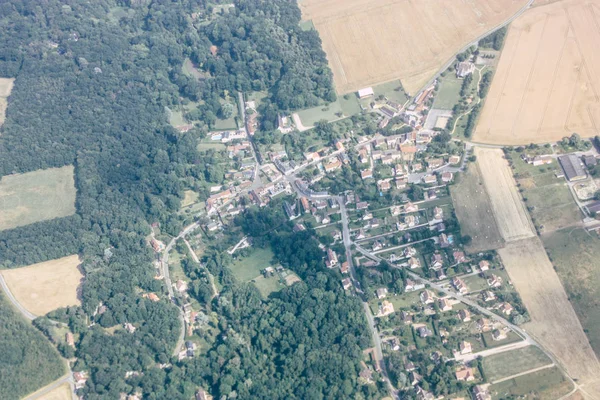 France June 29, 2018 Aerial view of France countryside near Paris in France at 10,000 feet altitude in the afternoon