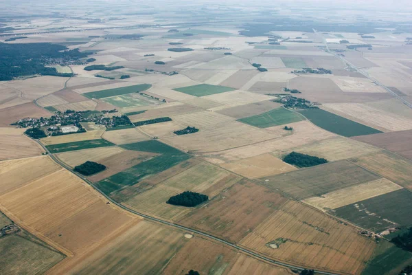 France June 29, 2018 Aerial view of France countryside near Paris in France at 10,000 feet altitude in the afternoon