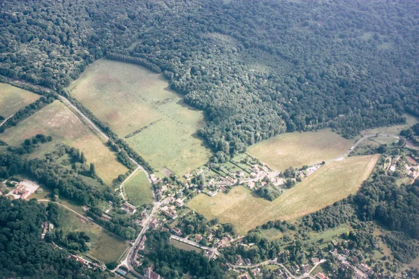 France June 29, 2018 Aerial view of France countryside near Paris in France at 10,000 feet altitude in the afternoon