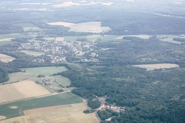 France June 29, 2018 Aerial view of France countryside near Paris in France at 10,000 feet altitude in the afternoon