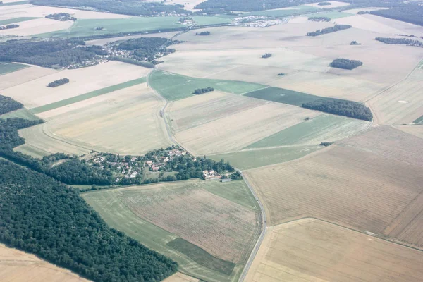 France June 29, 2018 Aerial view of France countryside near Paris in France at 10,000 feet altitude in the afternoon