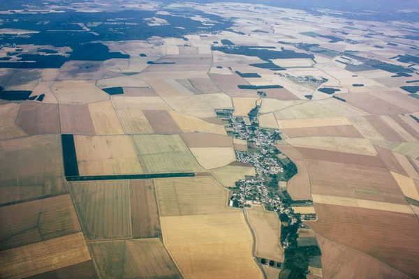 France June 29, 2018 Aerial view of France countryside near Paris in France at 10,000 feet altitude in the afternoon