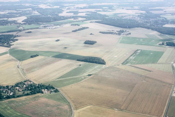 France June 29, 2018 Aerial view of France countryside near Paris in France at 10,000 feet altitude in the afternoon