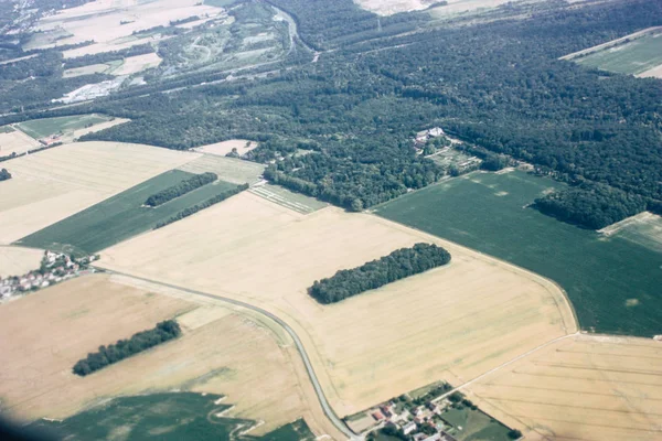 France June 29, 2018 Aerial view of France countryside near Paris in France at 10,000 feet altitude in the afternoon