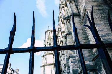 Reims Fransa 16 Temmuz 2018 öğleden sonra Notre Dame Katedrali'nin Reims cephe dış görünümünü