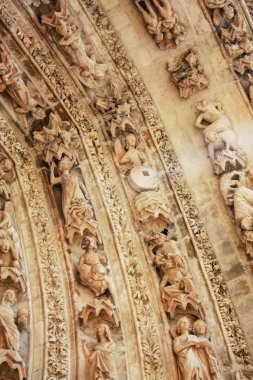 Reims Fransa 16 Temmuz 2018 öğleden sonra Notre Dame Katedrali'nin Reims cephe dış görünümünü