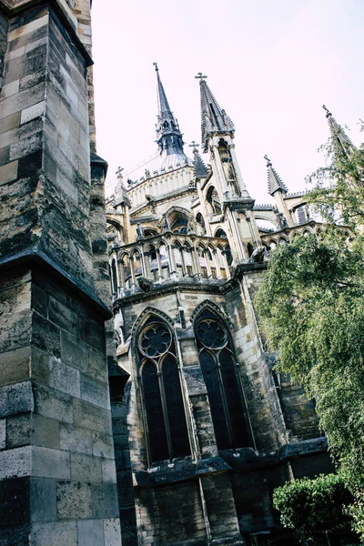 Reims França Julho 2018 Vista Fachada Exterior Catedral Notre Dame — Fotografia de Stock