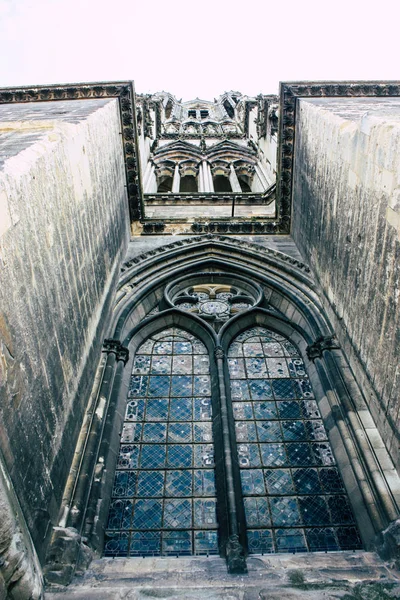 Reims França Julho 2018 Vista Fachada Exterior Catedral Notre Dame — Fotografia de Stock