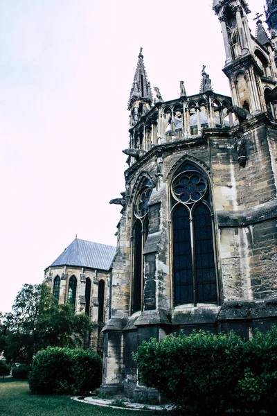 Reims Frankreich Juli 2018 Blick Auf Die Außenfassade Der Kathedrale — Stockfoto
