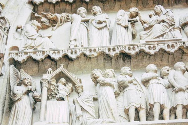 Reims Frankrike Juli 2018 Syn Fasaden Notre Dame Katedralen Reims — Stockfoto