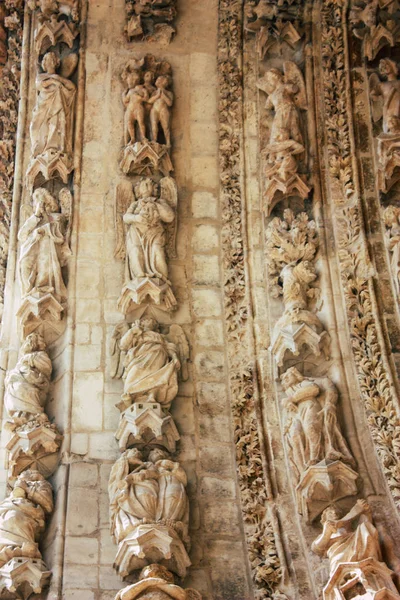 Reims Francia Julio 2018 Vista Fachada Exterior Catedral Notre Dame — Foto de Stock