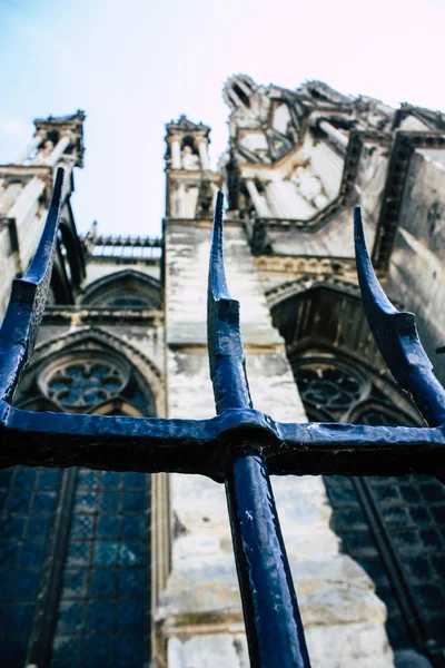 Reims France July 2018 View Exterior Facade Notre Dame Cathedral — Stock Photo, Image