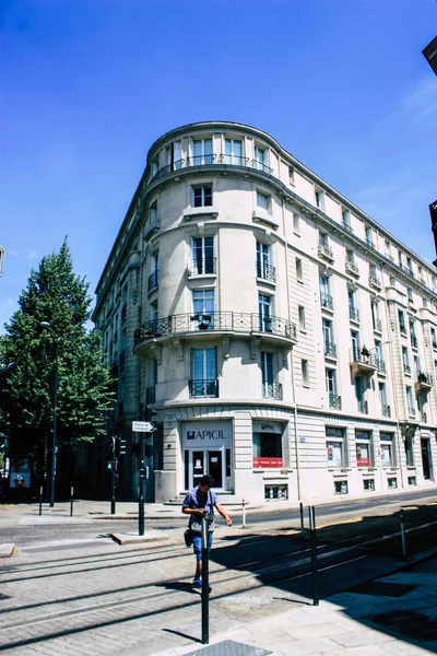 Reims Francia Julio 2018 Vista Gente Desconocida Caminando Por Calle — Foto de Stock