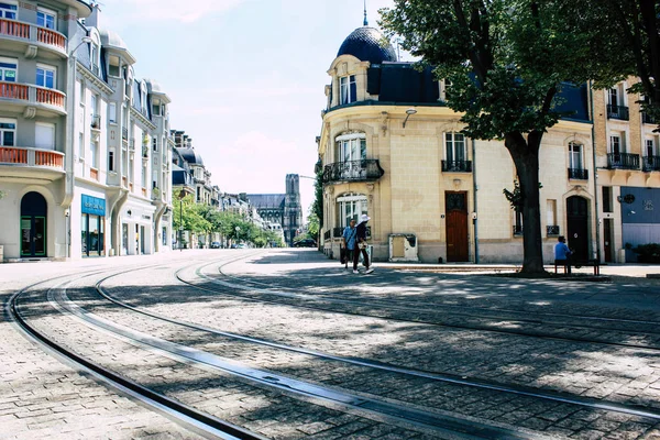 Reims France Juillet 2018 Vue Inconnus Marchant Dans Rue Reims — Photo